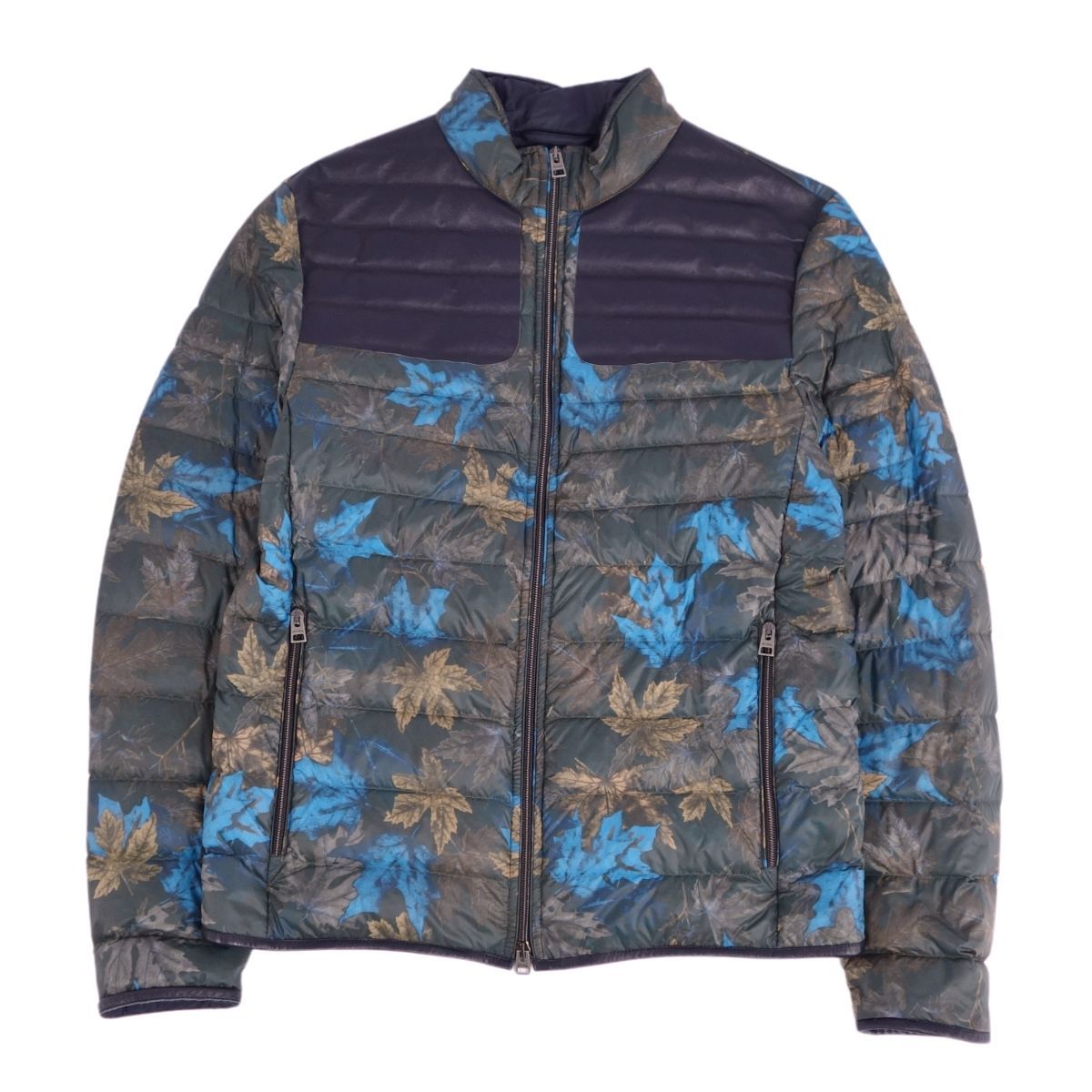美品 エトロ ETRO ジャケット ダウンジャケット 総柄 レザー切替 美品 エトロ ETRO ジャケット ダウンジャケット 総柄 レザー切替