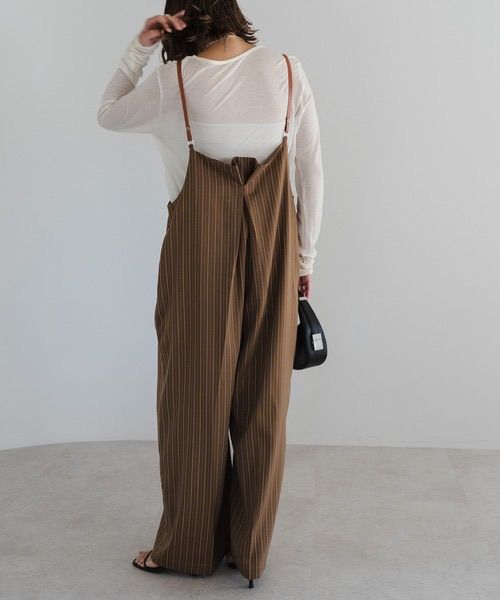 ヘリンボーンストライプサス付パンツ