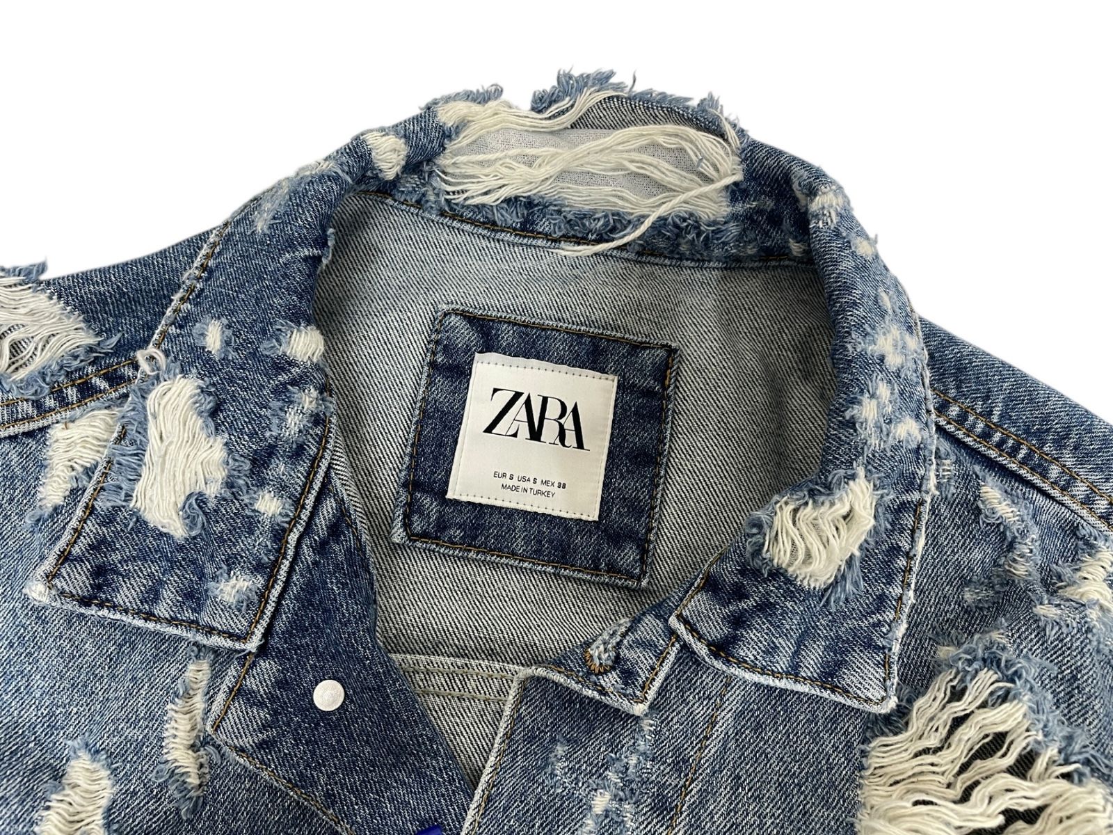 【美品】ZARA ダメージデニムジャケット Gジャン ZARA - 【希少モデル】ZARA ザラ デニムジャケット Gジャン