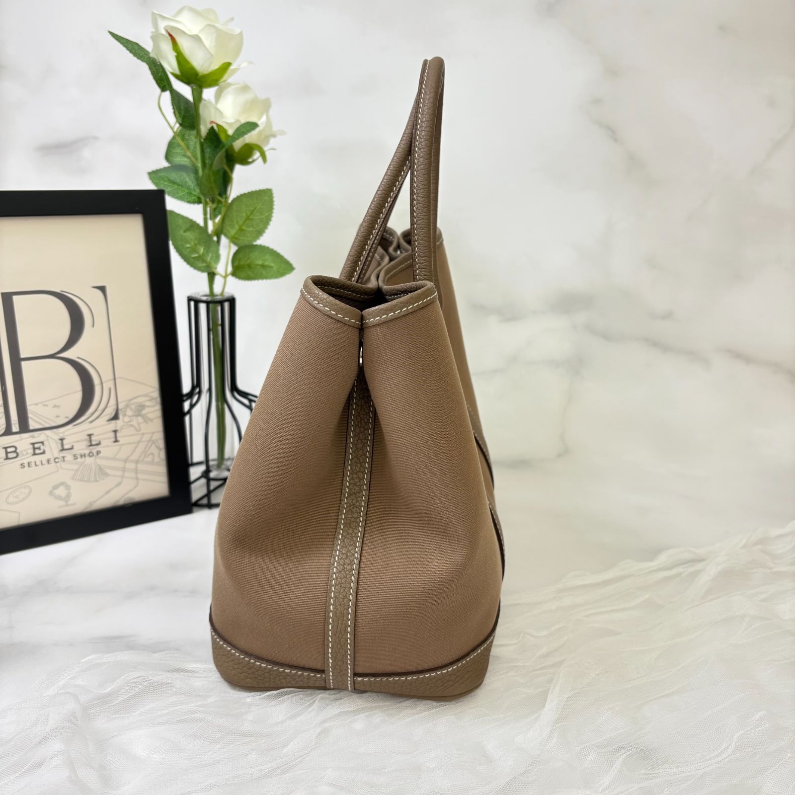 鑑定済み 】エルメス ガーデンパーティ 30 TPM レザー