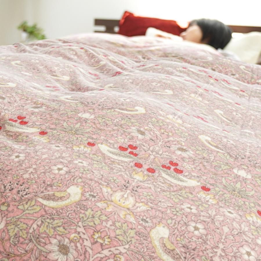 暖かい 掛け布団カバー シングル 冬用 トリプルウォーム 接触温感 断熱 蓄熱 パイル 掛カバー V-A いちご泥棒 ロマンス小杉 7SA-2847-7912-