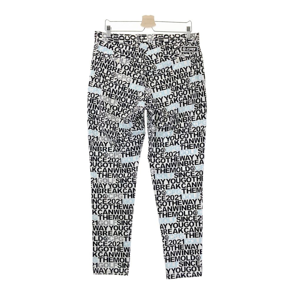 サイズ：4 CPG GOLF シーピージーゴルフ  ストレッチパンツ ロゴ総柄 ホワイト系 [240101453284] ゴルフウェア メンズ ストスト サイズ：4 CPG GOLF シーピージーゴルフ ストレッチパンツ ロゴ