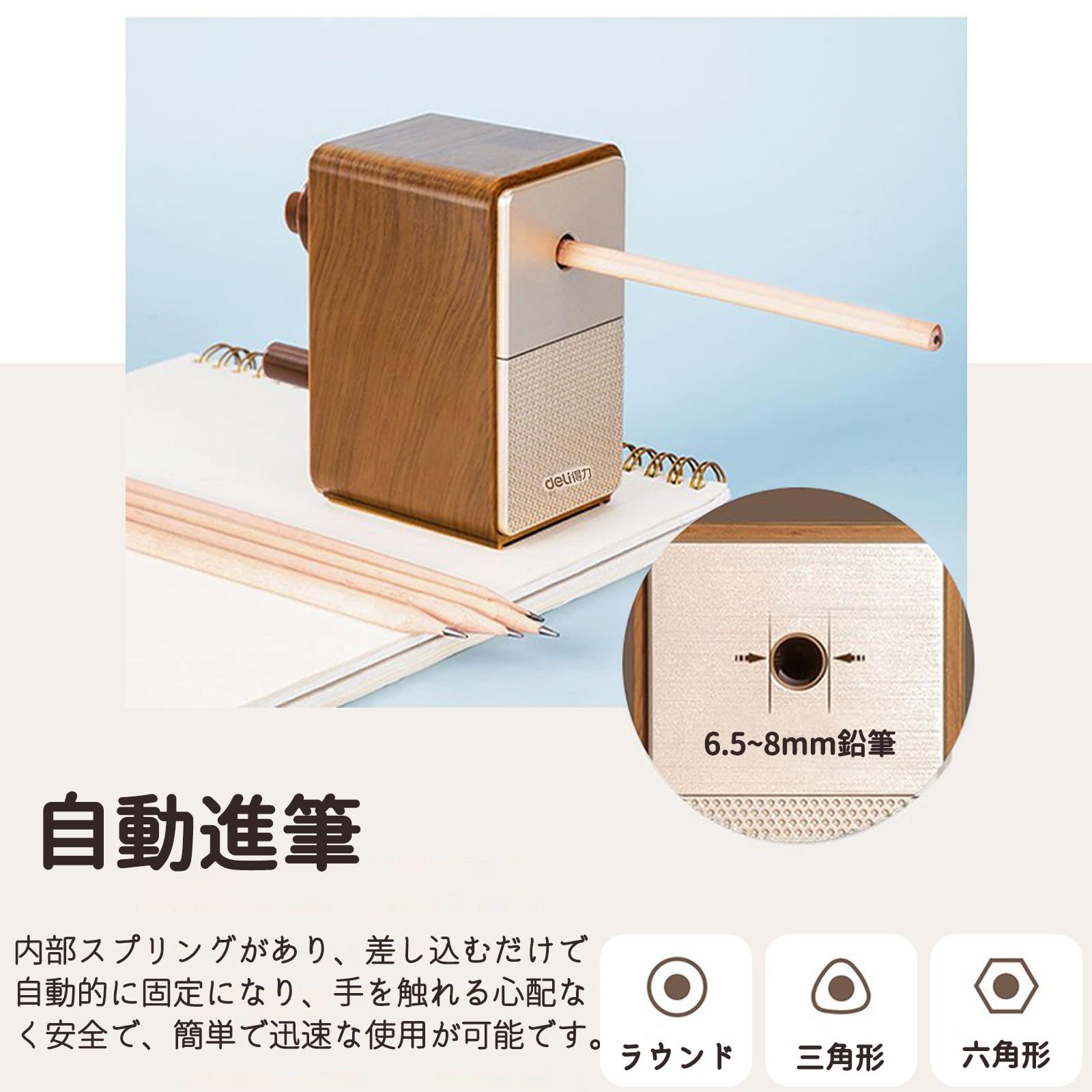 ビンデージ品 HUNT BOSTON LIGHT WALNUT 木目調の鉛筆削り