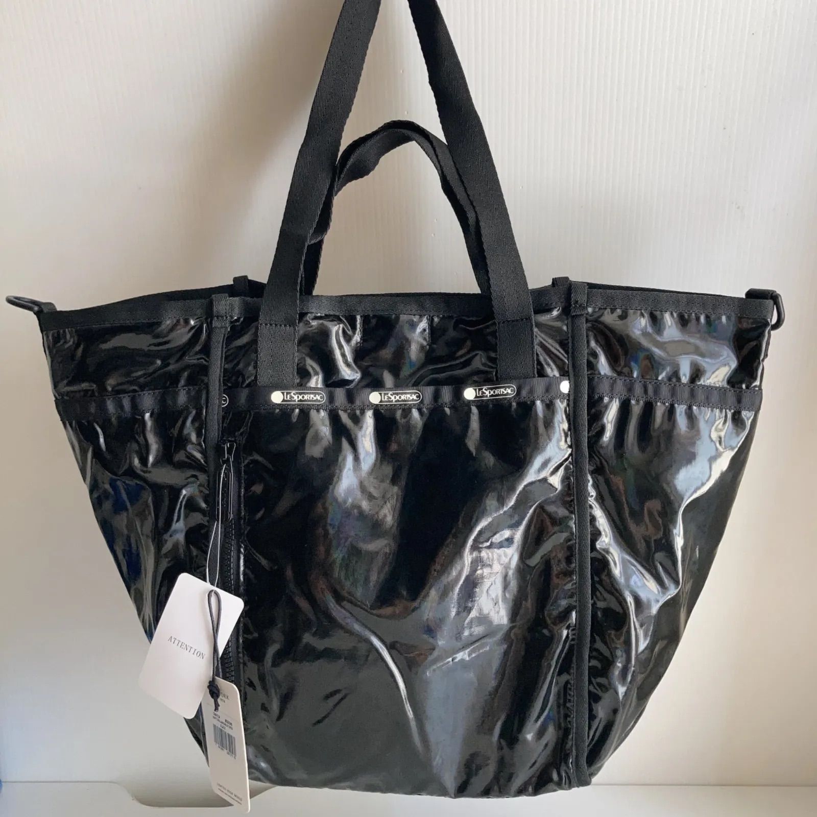 レスポートサック ショルダーバッグ エナメル ブラック 2way トート