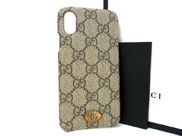 □美品□ GUCCI グッチ 587672 GG柄 PVC iPhoneX/XS対応 iPhoneケース