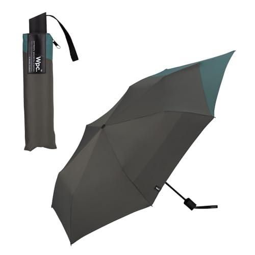 Wpc. リュックが濡れない 折りたたみ傘 BACK PROTECT FOLDING グレー×ブルーグリーン 雨傘 晴雨兼用 55cm 大き