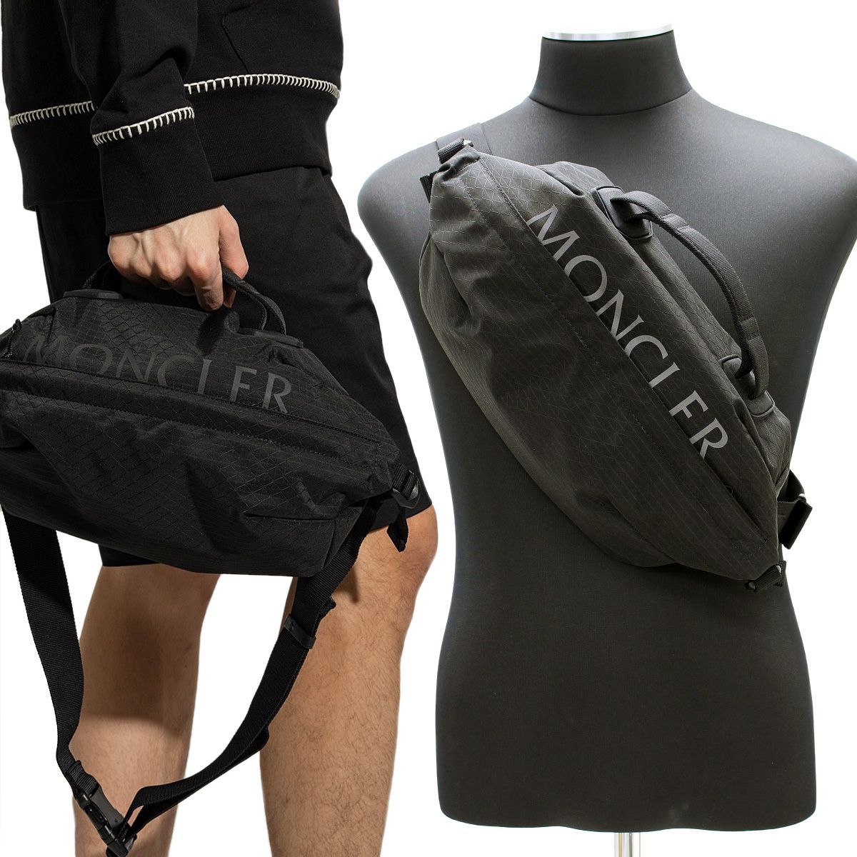 5 MONCLER モンクレール 5M00004 M2568 ALCHEMY ブラック ショルダー 