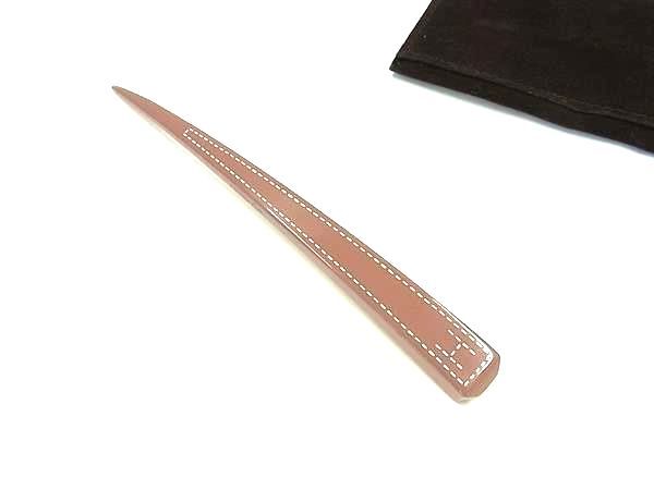 HERMES エルメス バッファローフォーン かんざし ヘアアクセサリー レディース ピンクブラウン系 FU2220