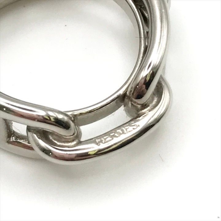 展示品 HERMES エルメス シェーヌダンクル スカーフ リング シルバー  