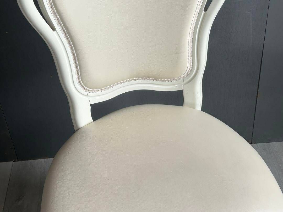 ④　イタリア　ヨーロピアン　ヨーロッパ　猫脚　シンプル　ホワイトチェア　nz ① イタリア ヨーロピアン ヨーロッパ 猫脚 シンプル ホワイトチェア nz