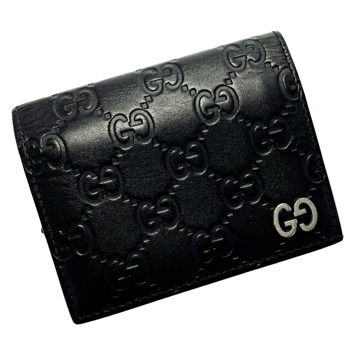 グッチ 二つ折り財布 ドリアン シマレザー GG柄 ブラック 新品】グッチ 二つ折り財布 GG柄 グッチシマ レザー ブラック