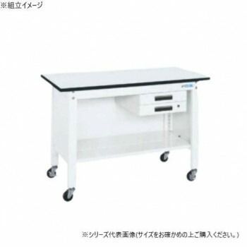 サカエ 一人用作業台CPBタイプ ポリエステル天板 900×600×810mm パールホワイト CPB-096BW