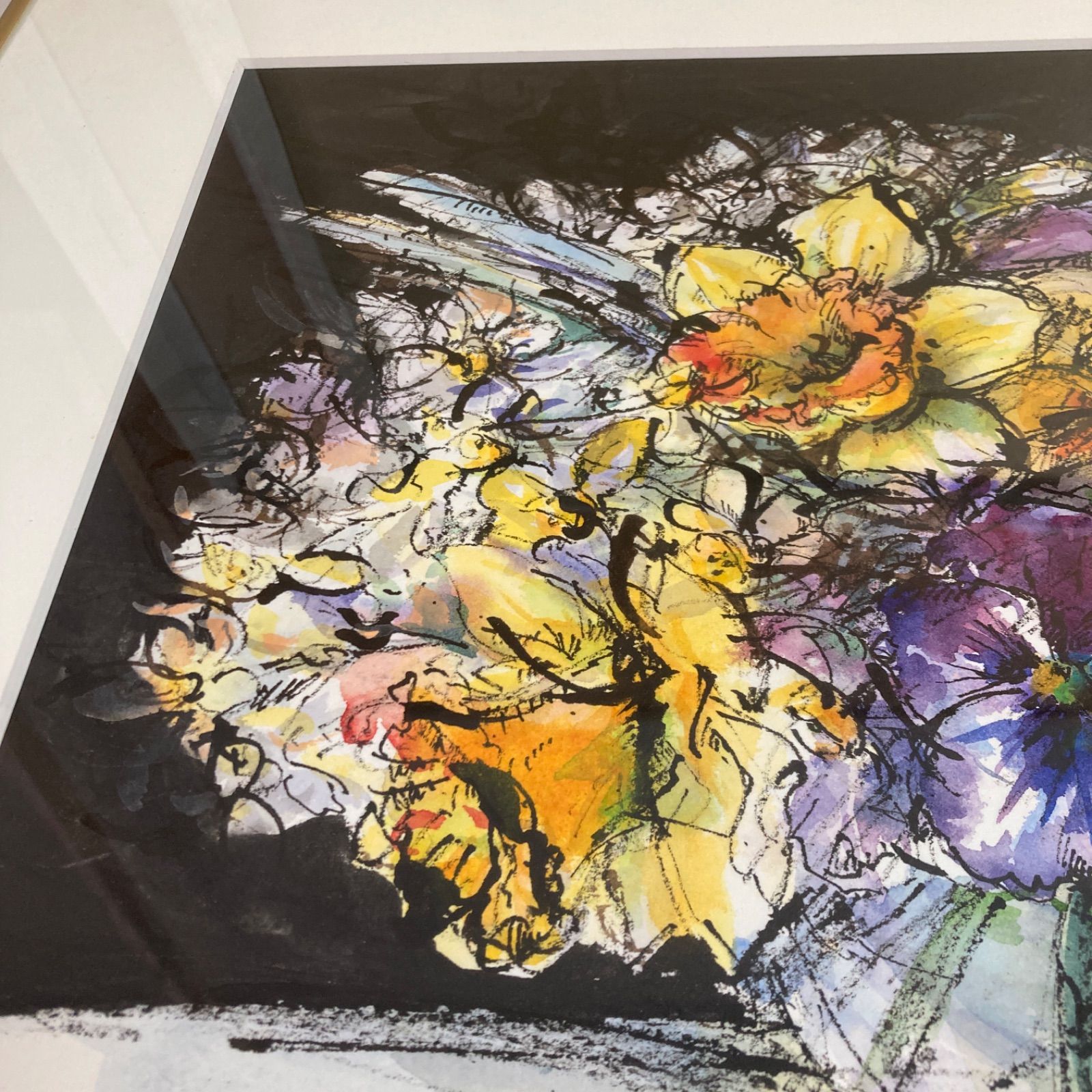 期間限定 数量限定 絵画 藤井洋子 近代美品 美品 花 （芸術新潮の 銘あり 水彩画 絵画+タペストリー