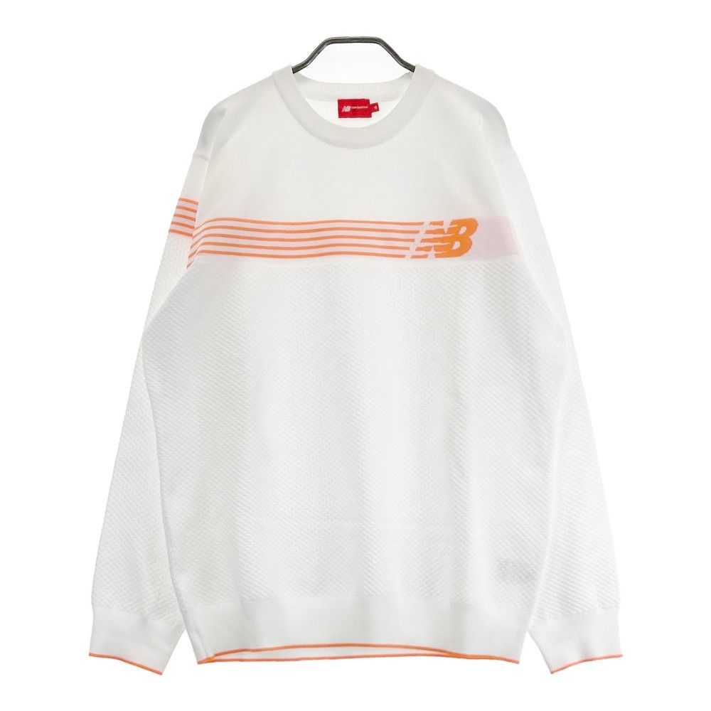 サイズ 6 NEW BALANCE GOLF ニューバランス 2025年モデル 長袖ニットセーター ホワイト系 240101425651 ゴルフウェア メンズ ストスト