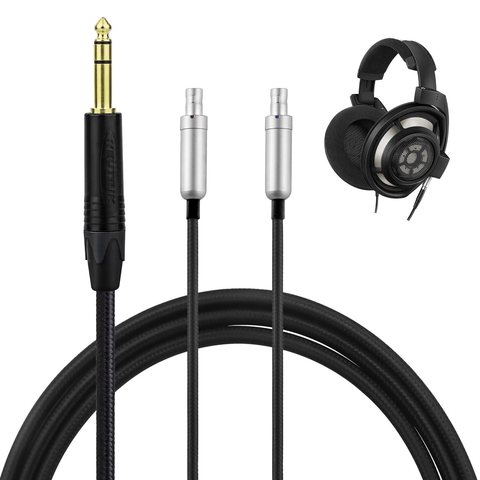 長さ2.0m 6.35mm 4芯 OFC HD800S HD820 HD800 D1000に適合 SENNHEISER用 イヤホン ヘッドホン用 リケーブル ヘッドホンケーブル TCHD800 okcsc