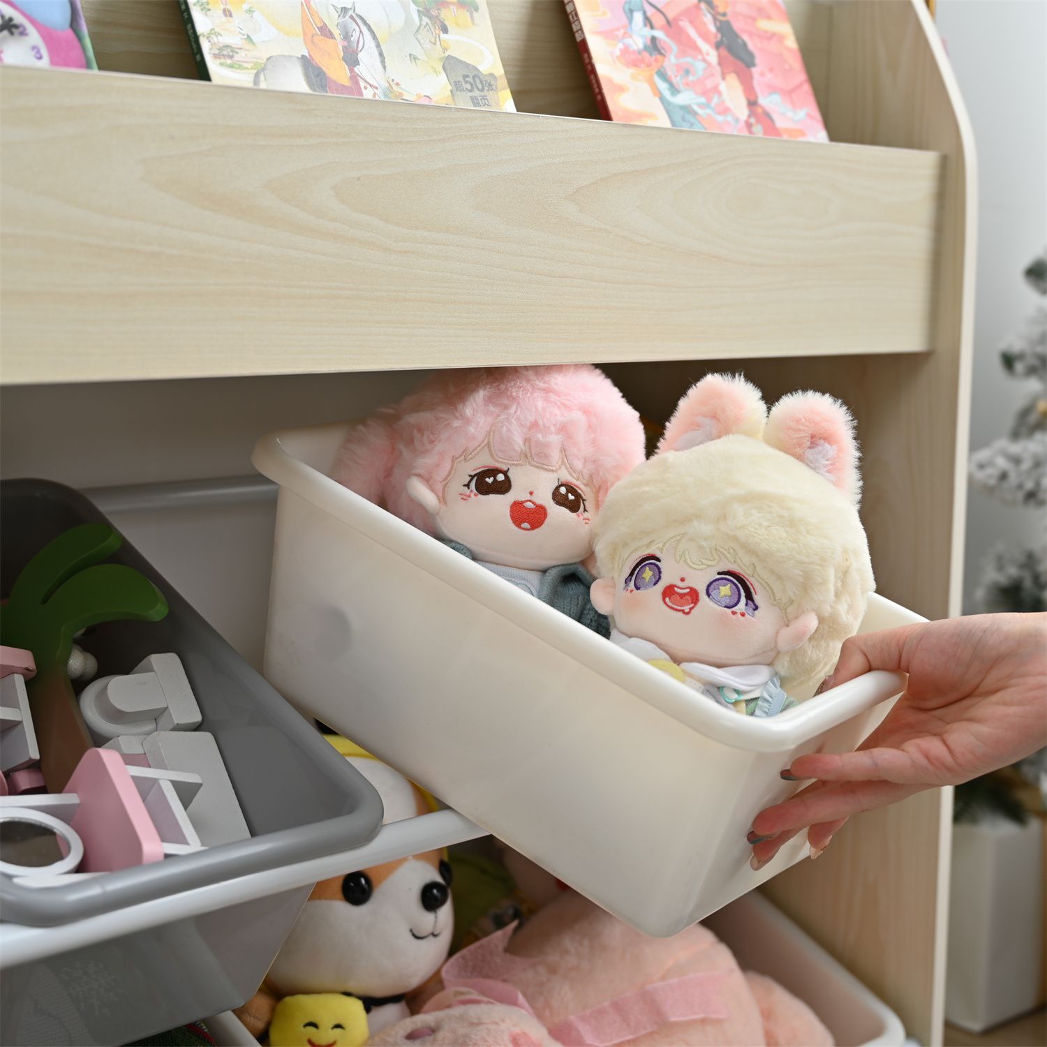 コンパクト絵本棚｜木製｜大容量｜子供部屋用