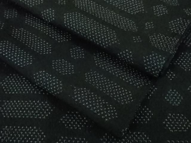 平和屋着物□極上 白鷹お召 単衣 網目文 濃紺地 逸品 DZAA8711kh5