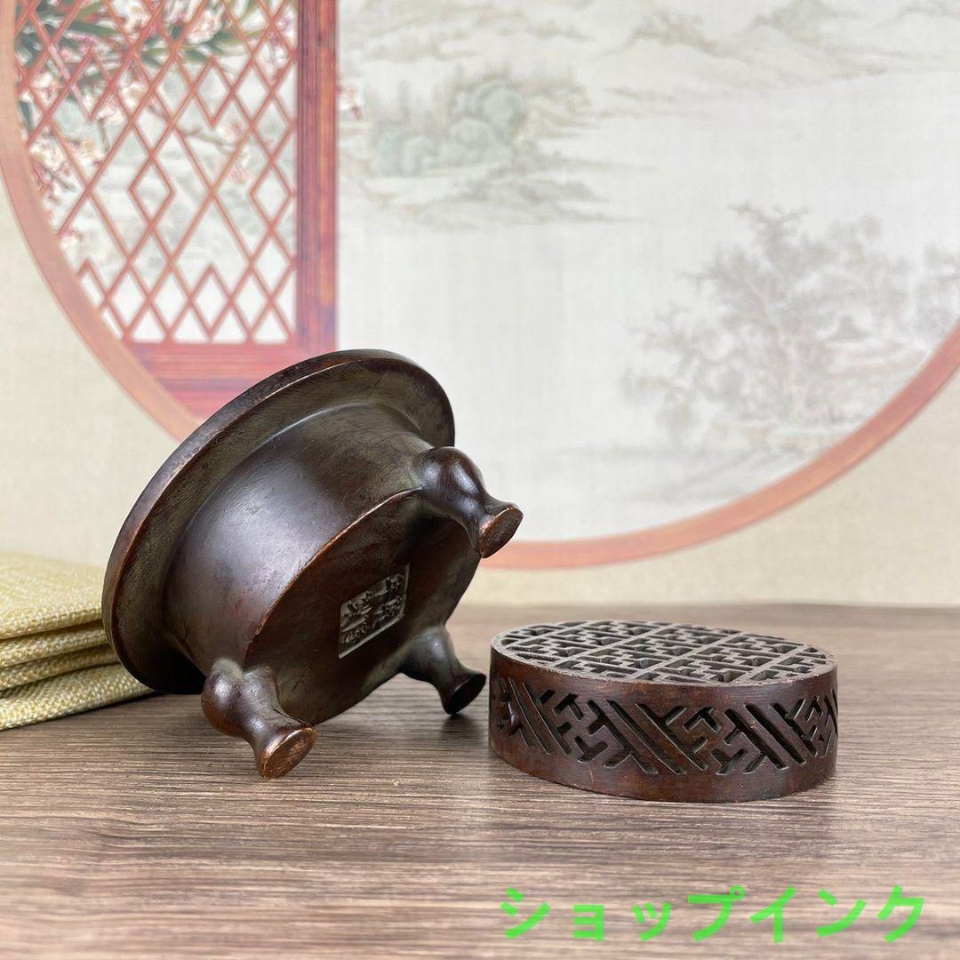 銅 細工 茶道具 香道具 蓋置 三脚の香炉 装飾品 現代工芸品美術