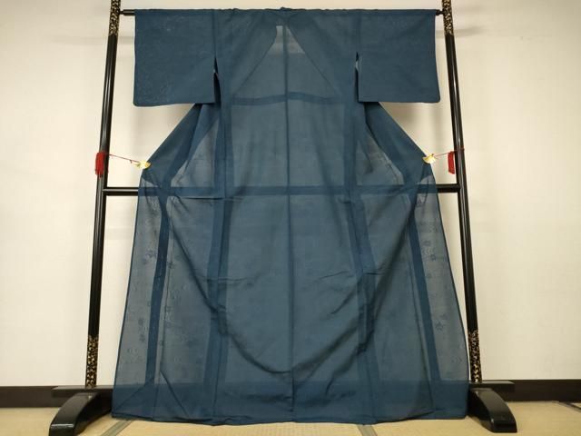 平和屋着物＊夏物 色無地 絽 流水楓紋紗 ロング丈 正絹 AABB2513jd