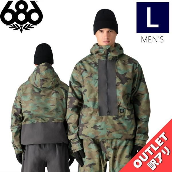 低価，人気SALE 【アウトレット】24-25 686 GHOST 2.5L SHELL ANORAK JKT FATIGUE CAMO Lｻｲｽﾞ メンズ スノーボード スキー スノボウェア ウェア(男性用)