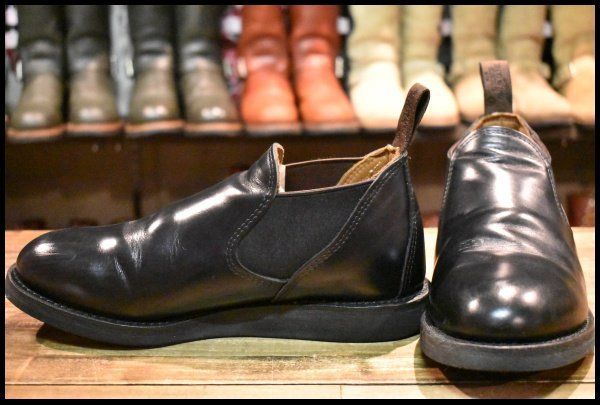 【7.5D 良品 21年】レッドウィング 9198 ポストマンロメオ ブラック シャパラル サイドゴア ローカット ブーツ redwing HOPESMORE【FA340】