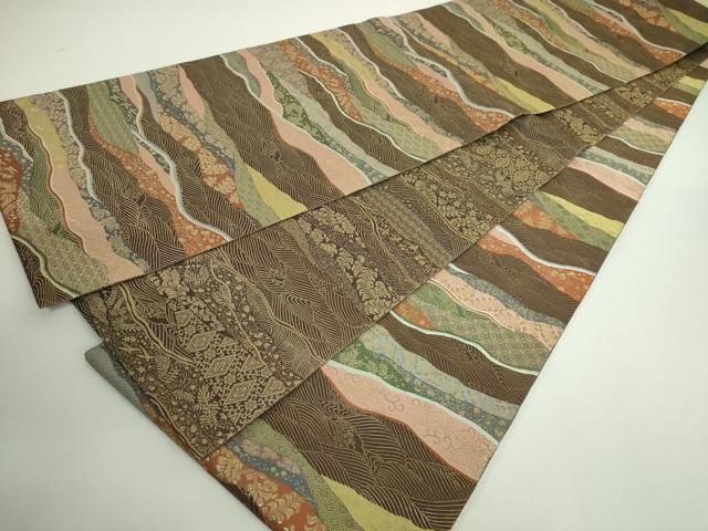 平和屋着物□極上 本場筑前博多織 草木染 手織工房 染匠：小森久 両面