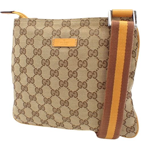 GUCCI(グッチ) GGキャンバス ショルダーバッグ ショルダーバッグ 斜め掛け マチなし GGキャンバス ベージュ イエロー黄 146309  001013 レディース 40802062858【中古】【アラモード】