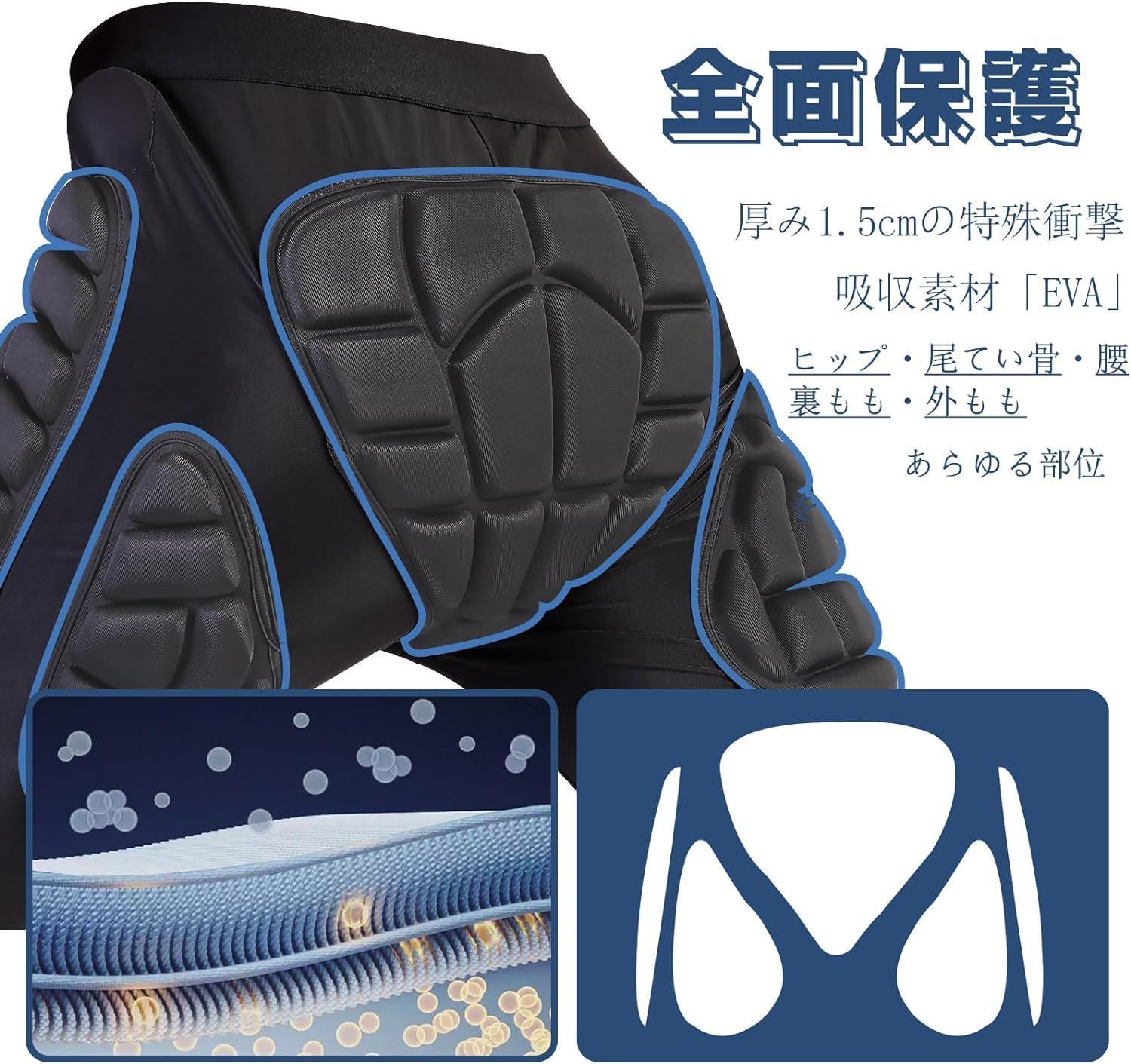 スノーボード用お尻パッド 踏みにじっ