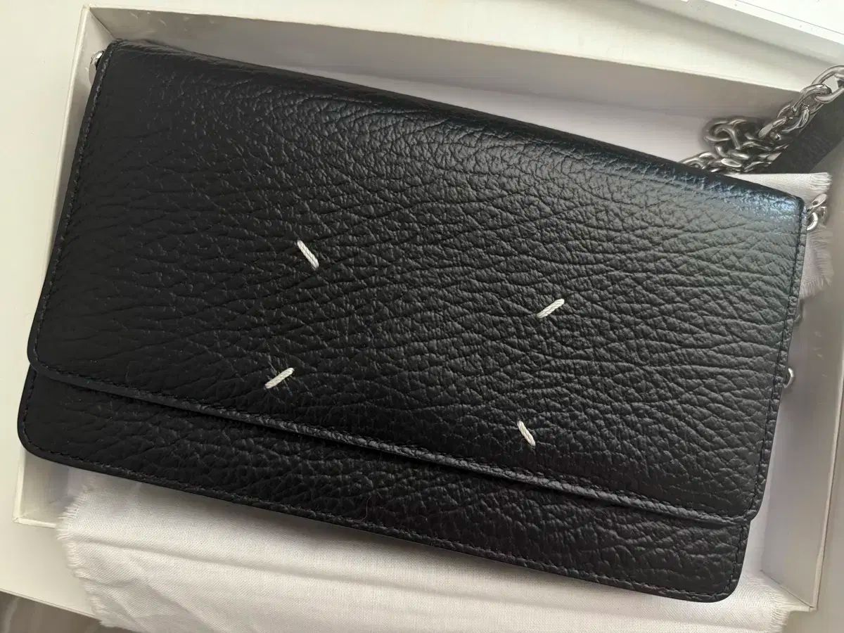 メゾン Maison Margiela メゾン マルジェラ ポストステッチ チェーン フラップ ウォレット