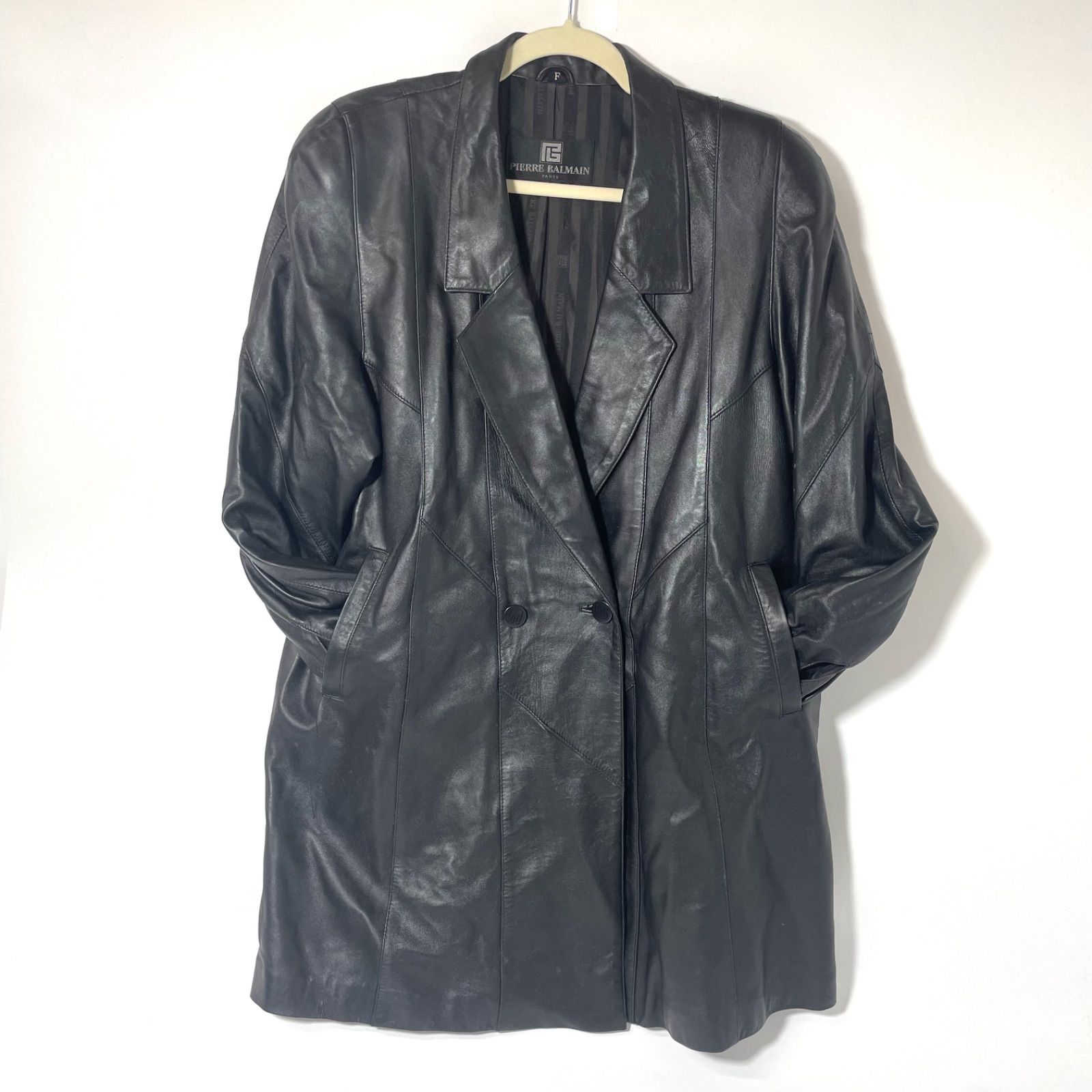 M0907-3-F Pierre BALMAIN ピエール バルマン ラムレザー