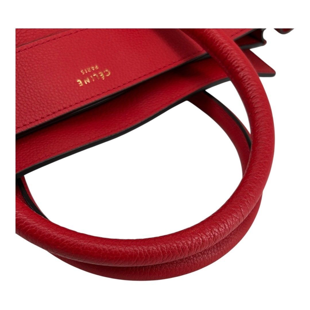 CELINE レディース ハンドバッグ ラゲージ ショッパー レッド