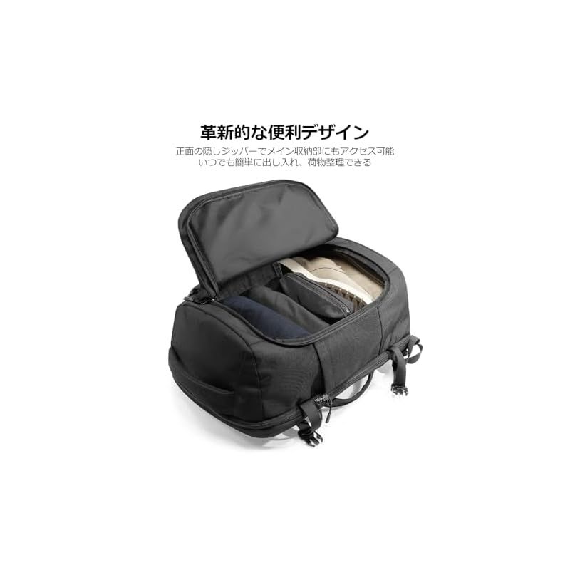 tomtoc 旅行 リュック 大容量 40L 機内持ち込み ビジネス バックパック 旅行バッグ カバン リュックサック メンズ 17.3型PC対応 撥水加工 部活 合宿 通学 通勤 トラベル 出張 黒 0 CHRISTIANNAURATH_COM_BR