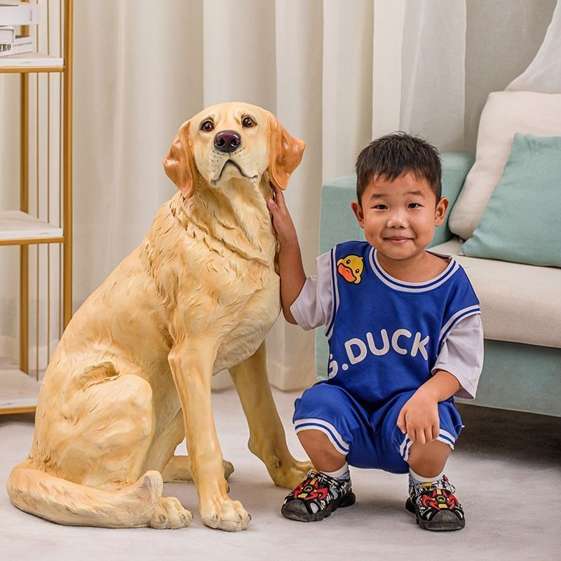 置物 オブジェ 犬 大型犬 ラブラドール モチーフ L size グラスファイバー製 オーナメント インテリア 犬 動物 かわいい プレゼント リビン