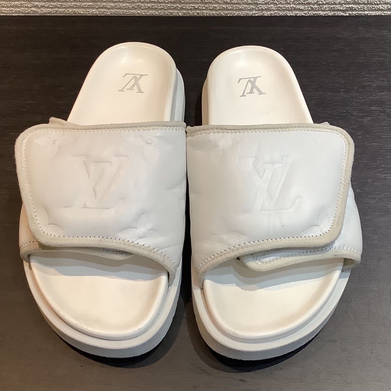 ルイヴィトン マイアミライン モノグラム LV柄 サンダル ブルー 25センチ