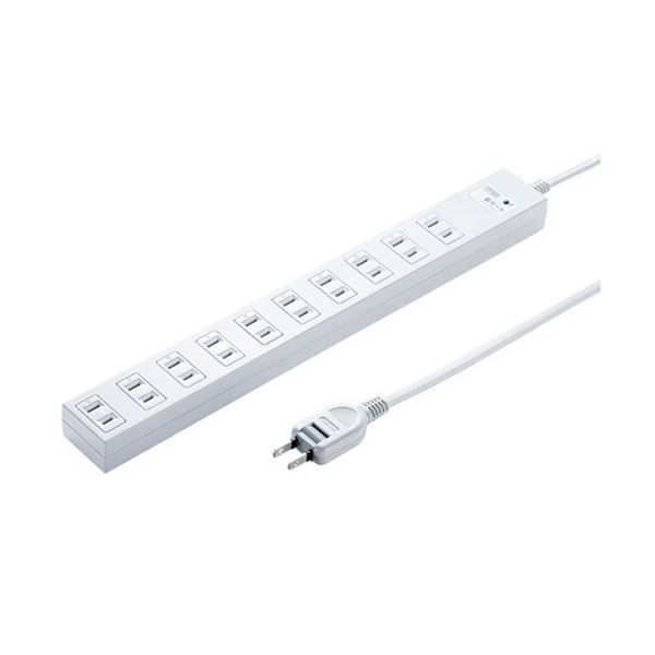 サンワサプライ雷ガードタップ 2P 10個口 5m TAP-SP217-5 1個