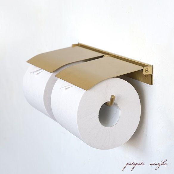 真鍮 トイレットペーパーホルダー flap ダブル ブラス ペーパーホルダー インテリア ペーパーホルダー トイレタリー パタパタ民族