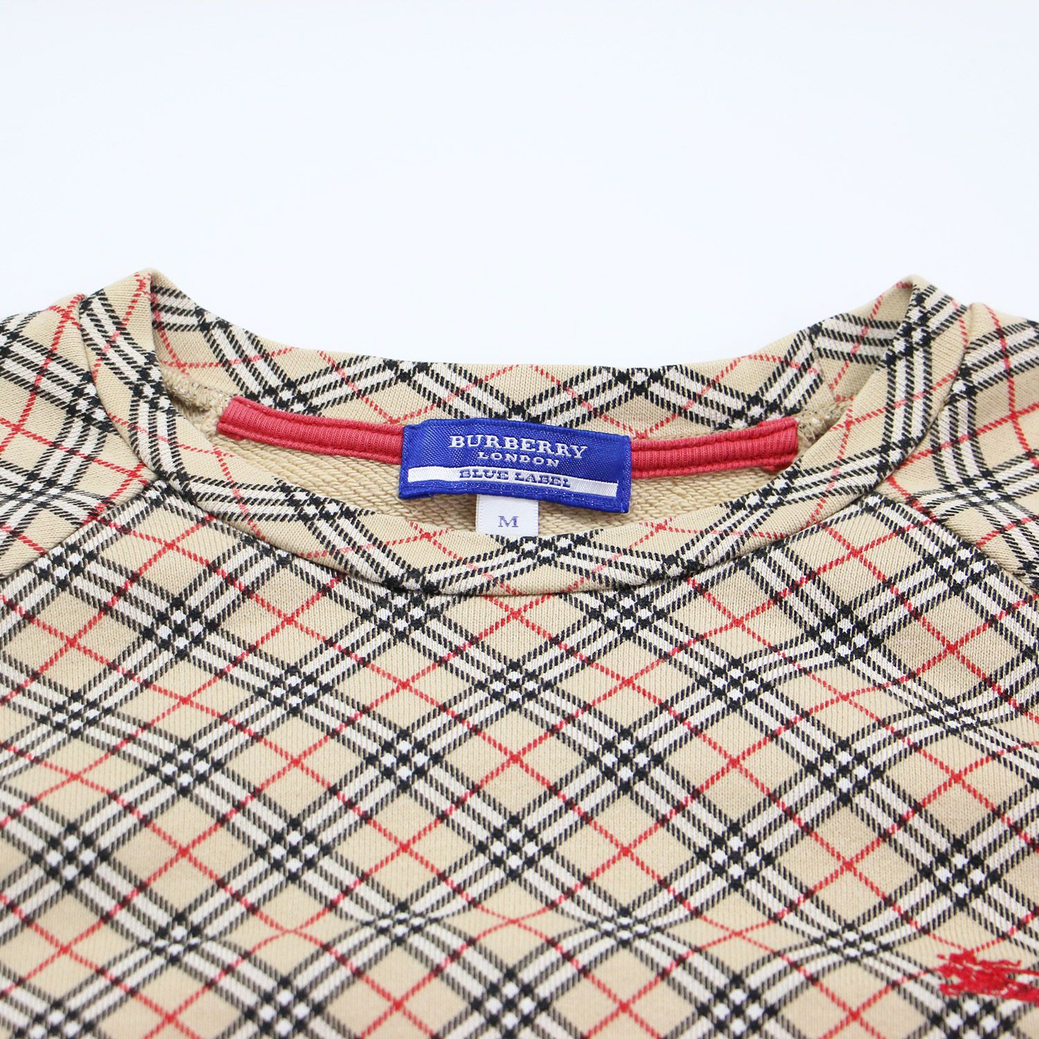 Burberry Blue Label ノバチェックトレーナー スエット38 BURBERRY ノバチェック スウェット 赤 レッド 38 - メルカリ