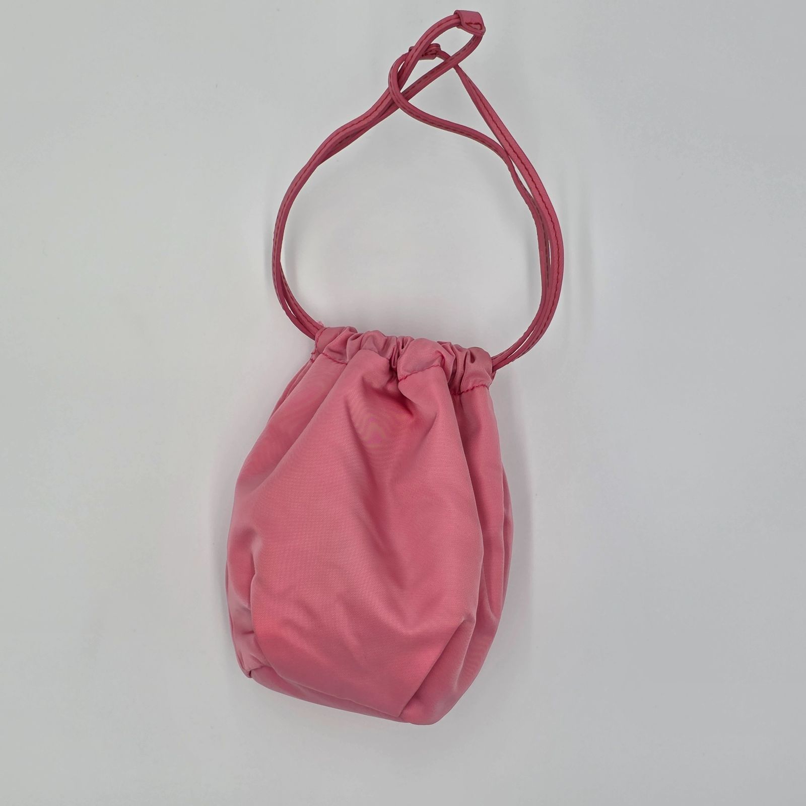 中古／AB】PRADA ロゴ ナイロン 巾着 ポーチ ハンドバック