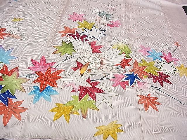 平和屋1□豪華振袖 駒刺繍 尾長鶏楓文 暈し染め 金彩 逸品 hy8101