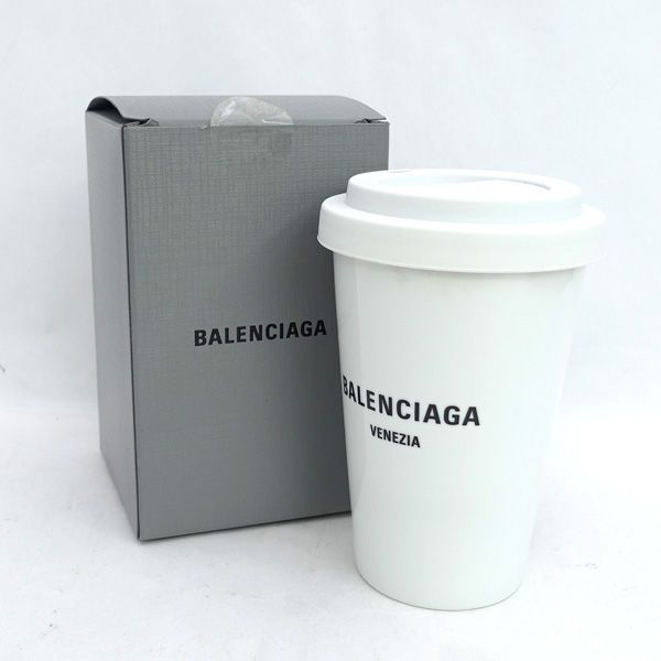 BALENCIAGA | バレンシアガ ◆VENEZIA ロゴ タンブラー 蓋付きコップ 食器 陶器 ブランド