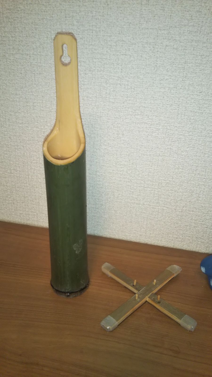 竹 一輪挿し 壁掛け 天然竹製一輪挿し花器 壁掛け直置き兼用