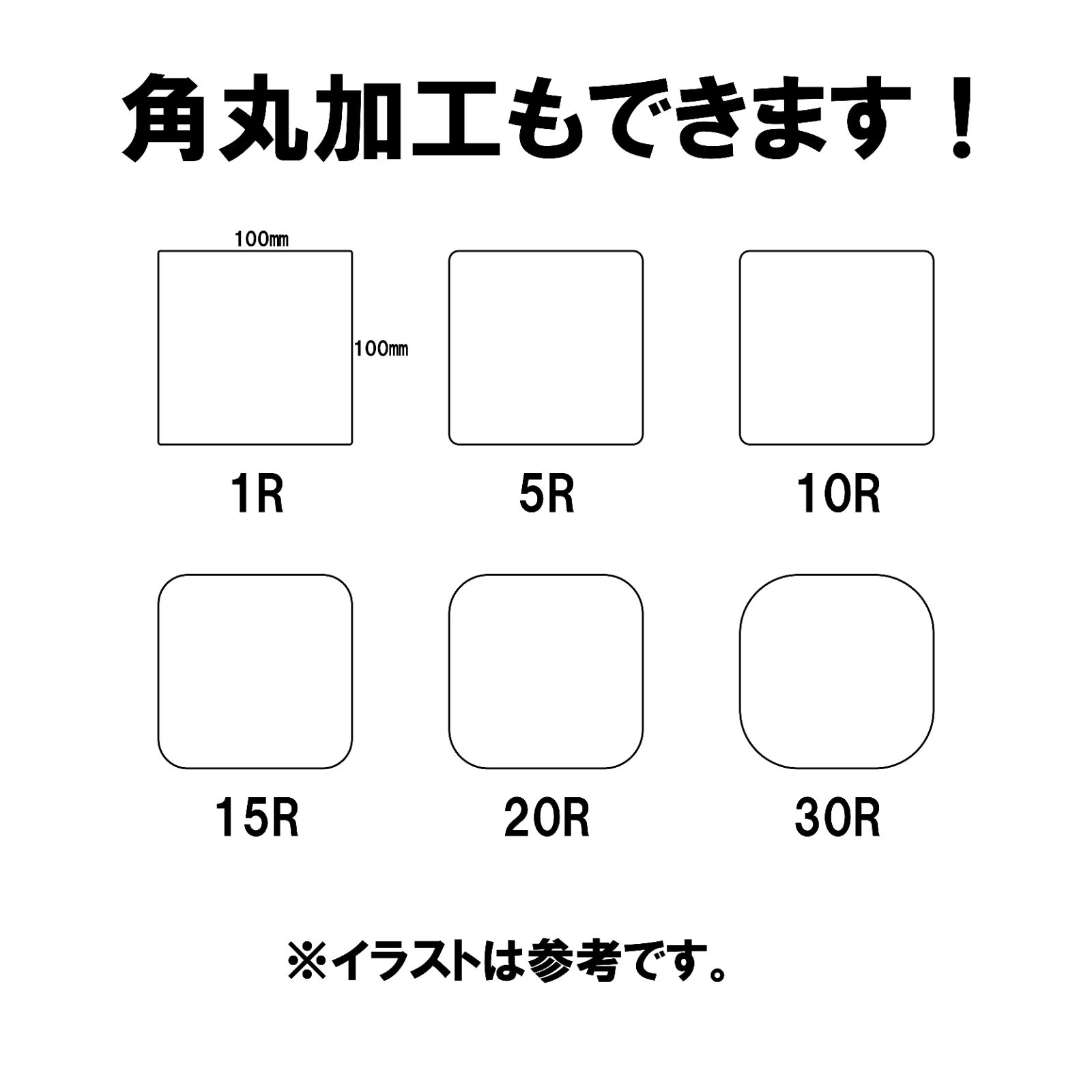 アクリル板 透明 3㎜ オーダーカット 角丸加工 円形 端材 1枚