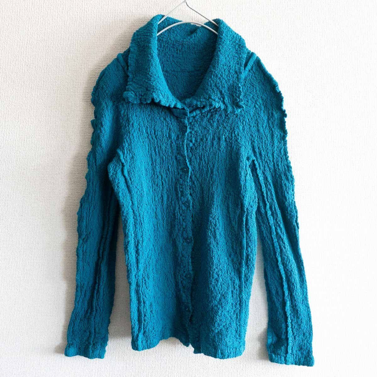 美品】me ISSEY MIYAKE 【襟付きしわプリーツ カーディガン】 ミー 