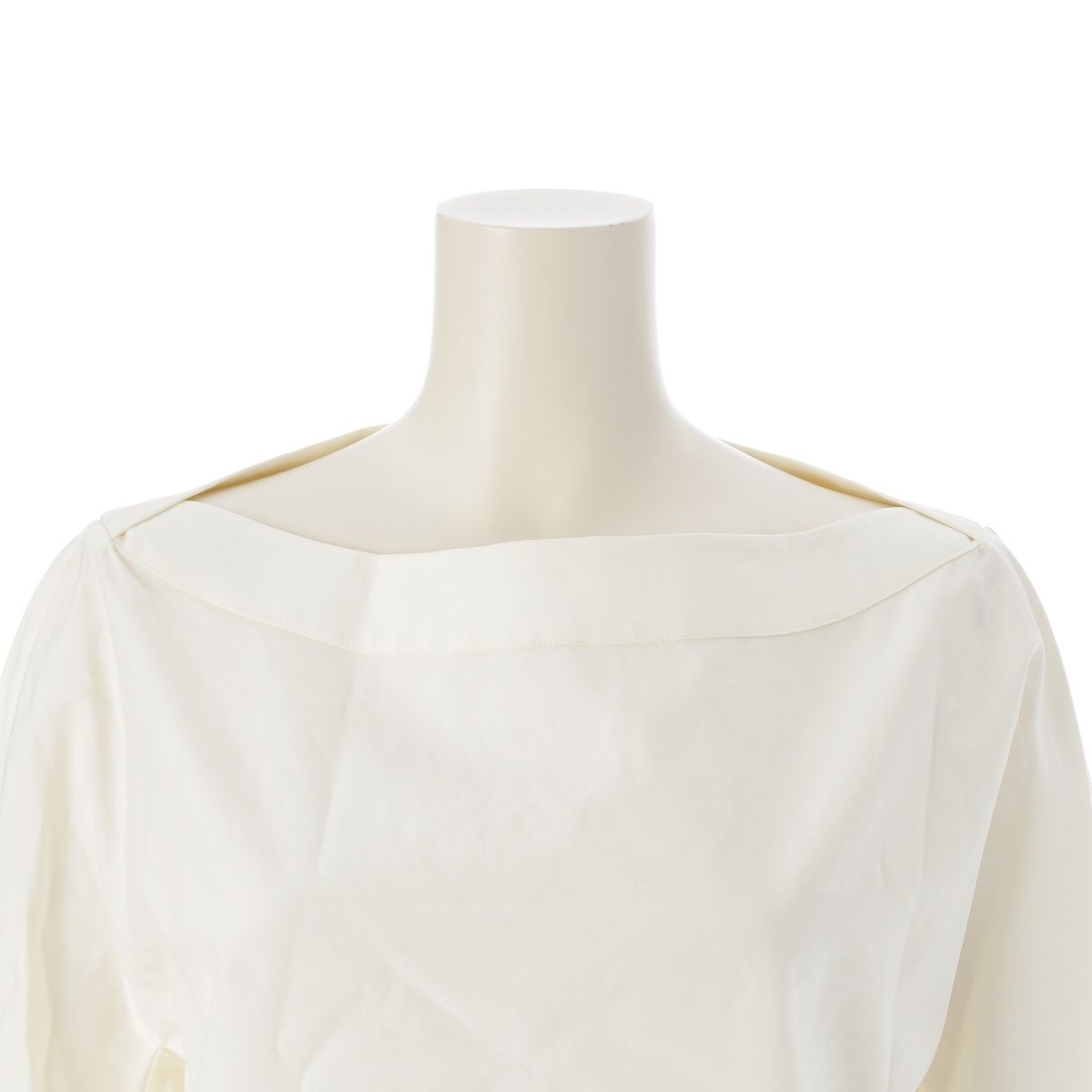 エルメス 18年 コットン ボートネック 長袖 ワンピース ホワイト 38  