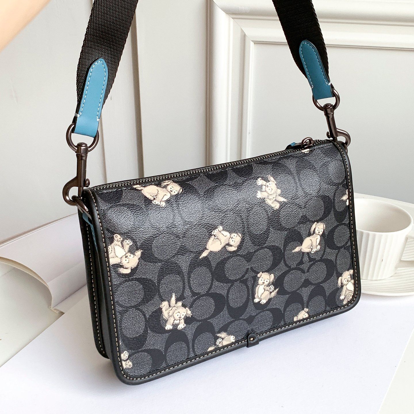 COACH◇ショルダーバッグ/レザー/ブルー/無地/CC131 - メルカリ 