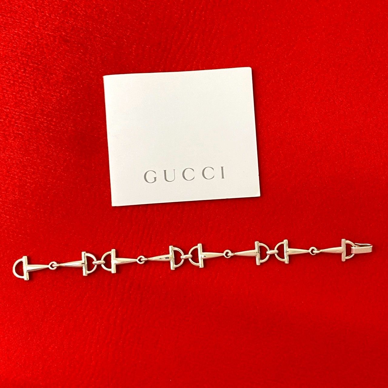品 GUCCI グッチ ホースビット モチーフ ブレスレット シルバー925 チェーン バングル アクセサリー シルバー l21-8