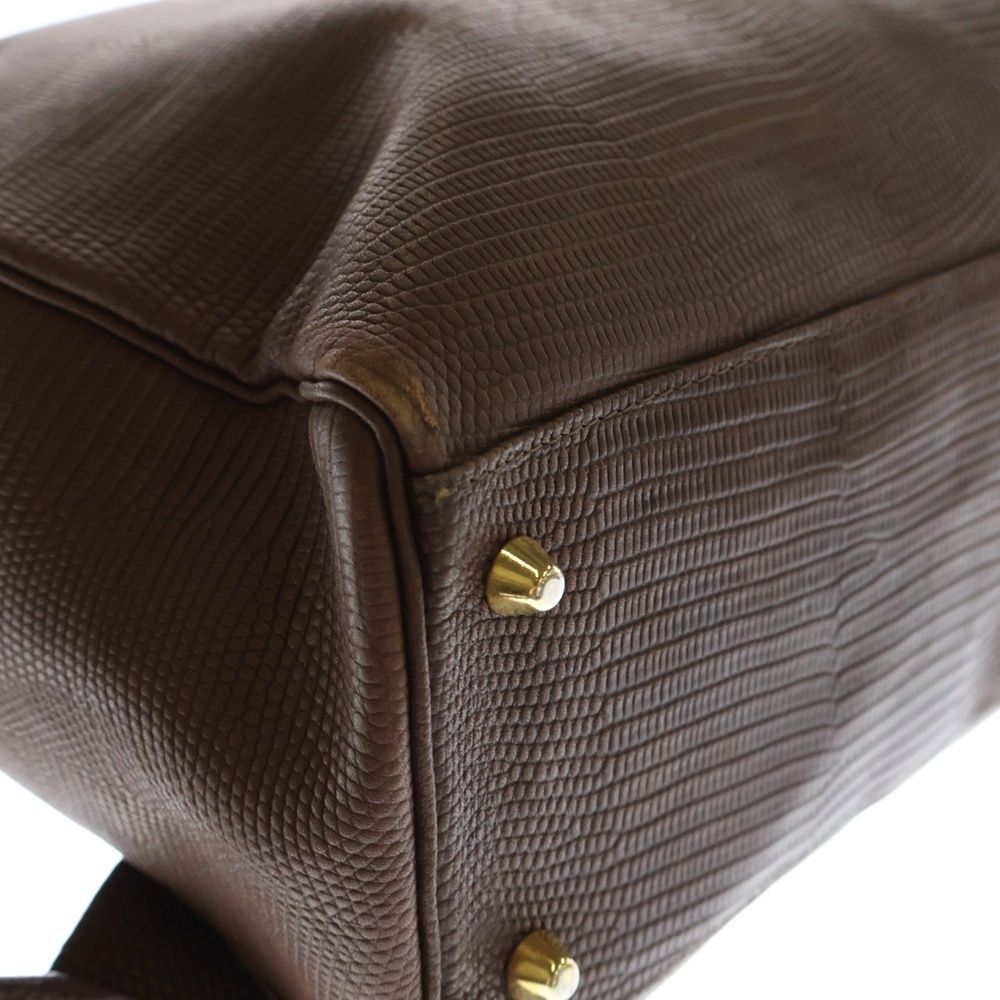 M.U.L. エムユーエル　型押し 2way バッグパック リュック ブラウン M.U.L. エムユーエル 型押し 2way バッグパック リュック ブラウン