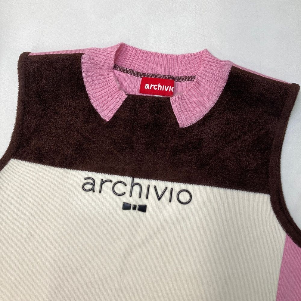 サイズ：38 ARCHIVIO アルチビオ ; ニットベスト ピンク系