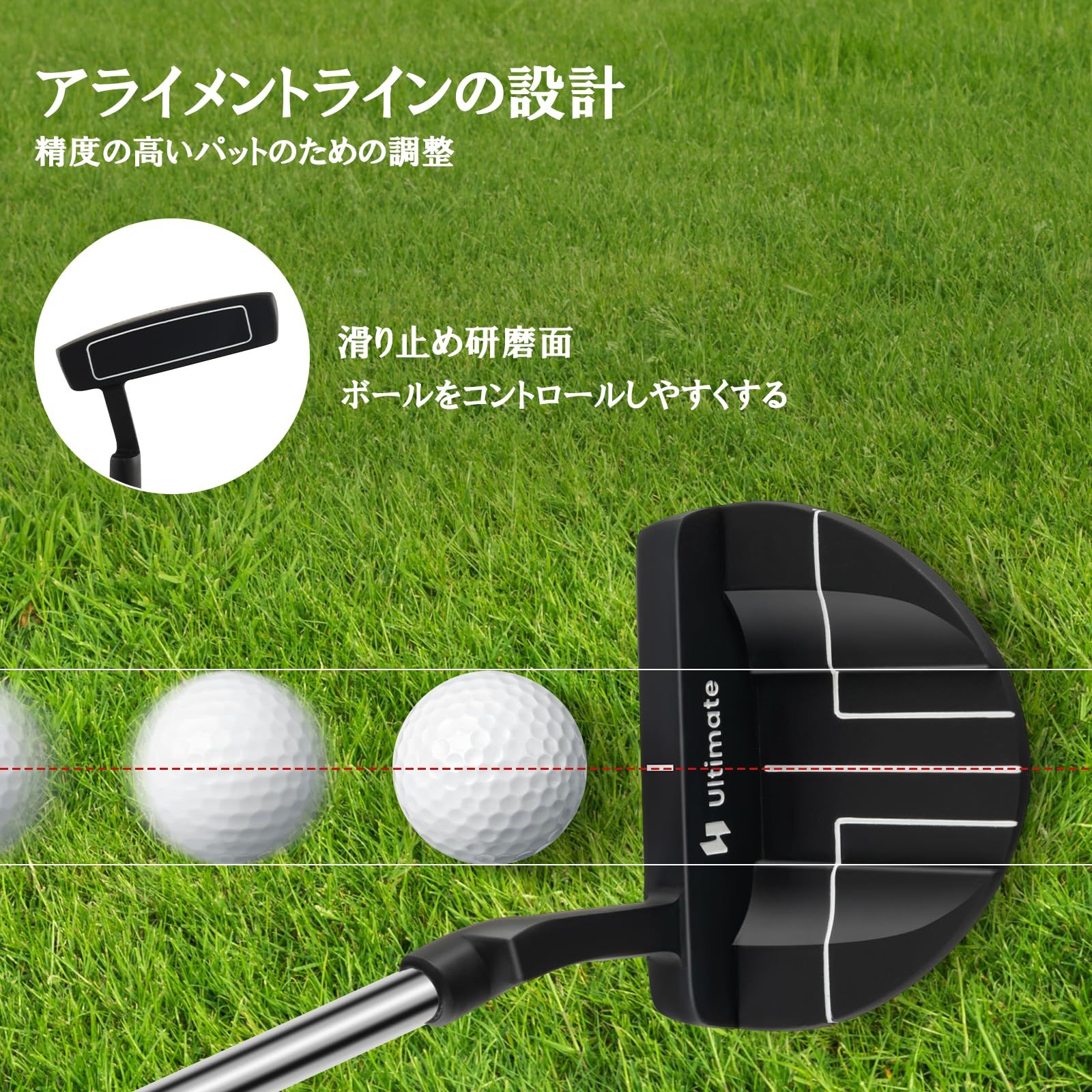 ファッションニュース Mallet 快適グリップ 高精度アライメント Putter 保護ヘッドカバー付属 レディース メンズ 右利き マレットパター GYMAX