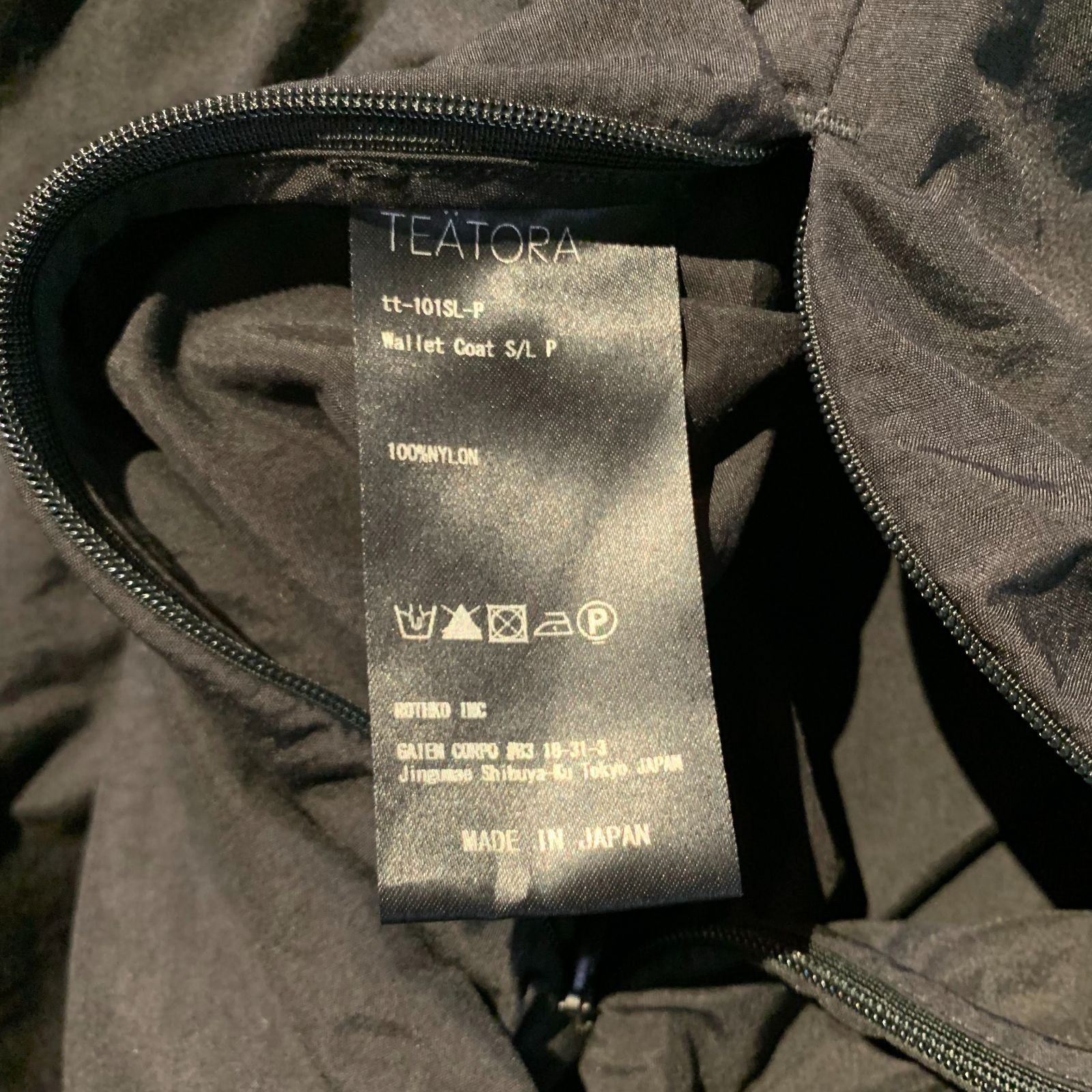 TEATORA WALLET COAT S/L PACKABLE セキュリティーポケット 2 テアトラ